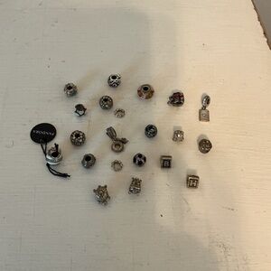Pandora Silver Bracelet + Bundle of 21 Charms